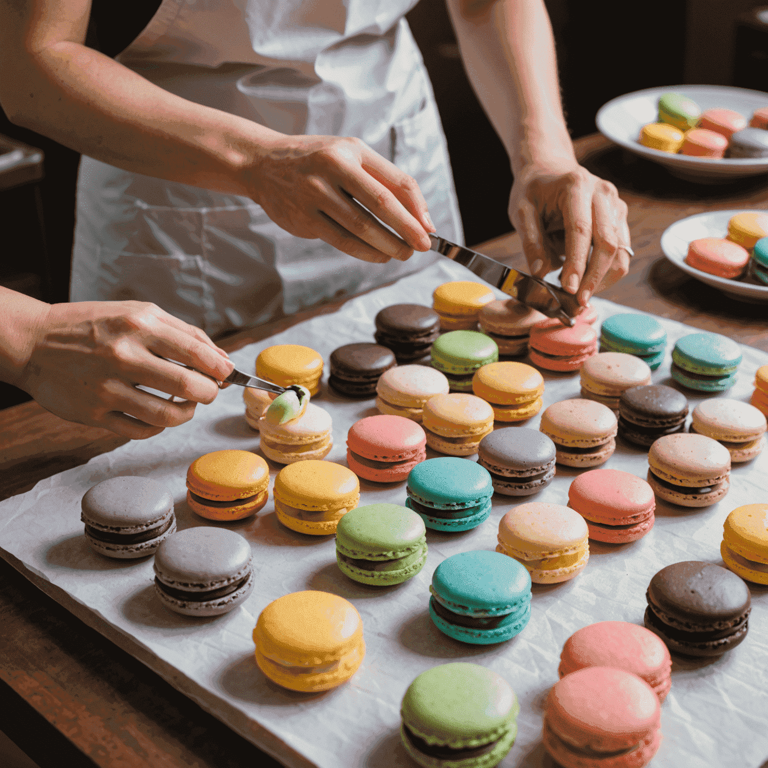 Macarons Yapım Atölyesi: Renkli ve lezzetli macaronlar hazırlayan katılımcılar