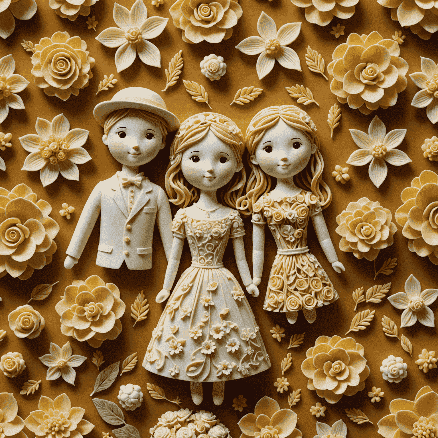 3D pasta figürleri ve karmaşık şeker çiçekleri